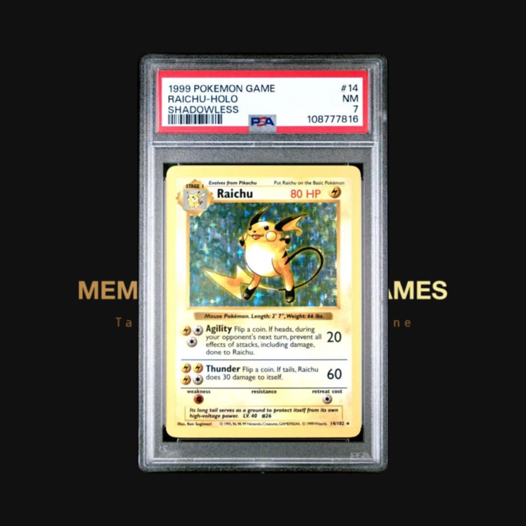 Raichu - Shadowless Base Set Holo - PSA: 7