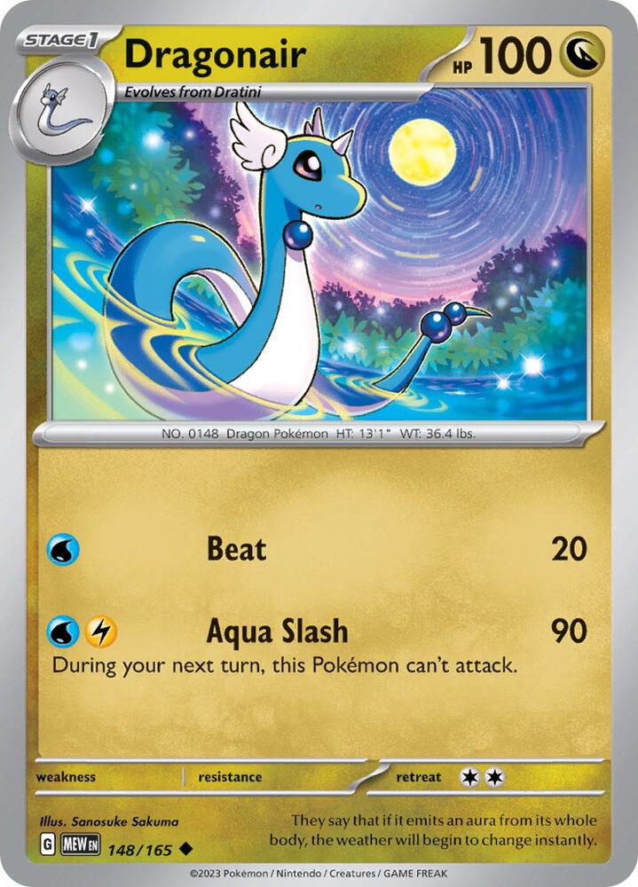 Dragonair - 148/165 - SV: Scarlet & Violet 151 (MEW) Memory Lane TCG & Games Dragonair - 148/165 - SV: Scarlet & Violet 151 (MEW) Memory Lane TCG & Games